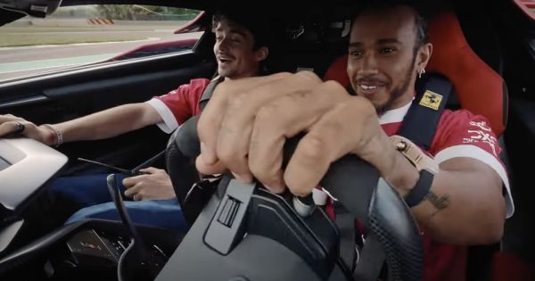 Lewis Hamilton fait peur à Charles Leclerc en Ferrari F80