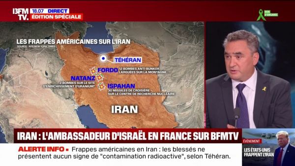 Frappes américaines en Iran: "Les Américains ont utilisé une puissance de feu énorme (...) d'une façon très précise, ils savaient exactement où tirer", déclare Joshua Zarka, ambassadeur [...]