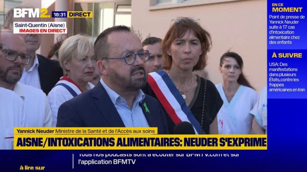 Intoxications alimentaires dans l'Aisne: 18 enfants contaminés dont six sous dialyse, annonce Yannick Neuder