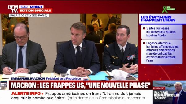 Frappes américaines en Iran: Emmanuel Macron appelle à éviter une "escalade incontrôlée dans la région" en ouverture du Conseil de Défense et de sécurité