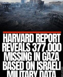 HARVARD REPORT révèle qu’Israël a assassiné 377 000 Palestiniens pendant le génocide jusqu’à présent, dont la moitié étaient des enfants
