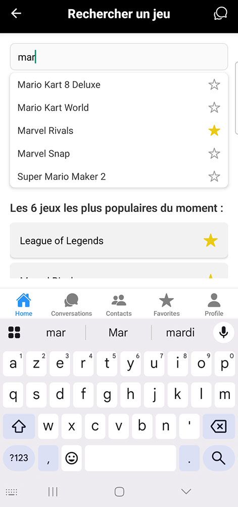 Kensou : App mobile pour chercher des joueurs sur jeux coop et multi