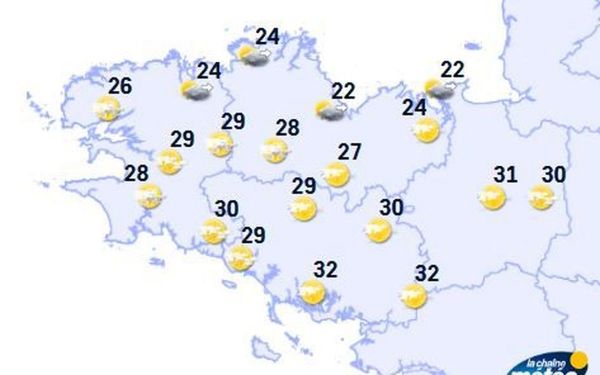 Météo : vigilance orange activée en Ille-et-Vilaine, jusqu'à 32 °C ce dimanche en Bretagne