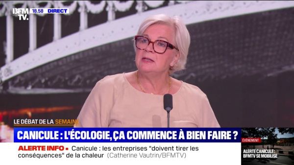 Canicule: "L'un des enjeux majeurs, c'est la désartificialisation", déclare Catherine Vautrin à propos du réchauffement climatique