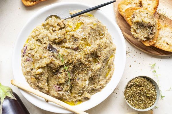 Caviar d'aubergine au zaatar, sous-vide