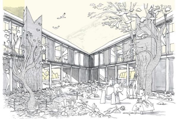 La cabane autour du jardin: pôle petite enfance par Guillaume Ramillien à Paris
