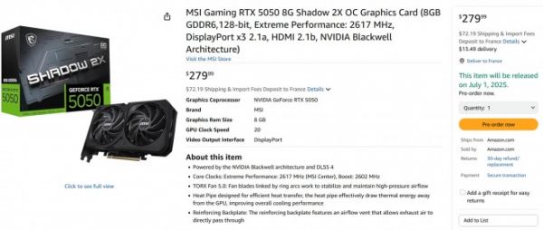 Le GeForce RTX 5050 finalement pour demain ?
