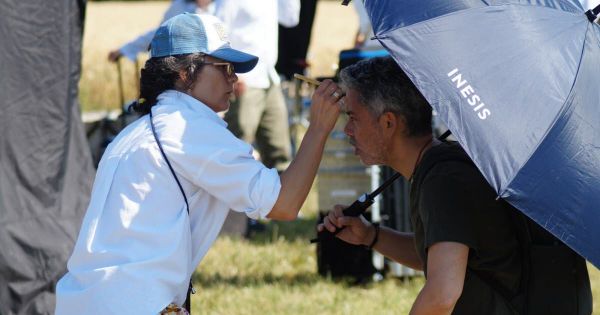 Nordheim. Manu Payet et Melha Bedia sur la colline pour le tournage d'un film