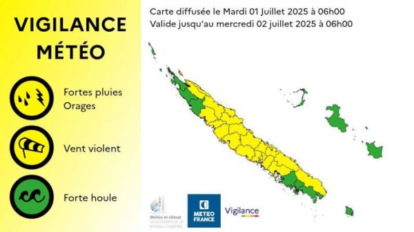 21 communes placées en vigilance jaune aux vents violents et aux fortes pluies