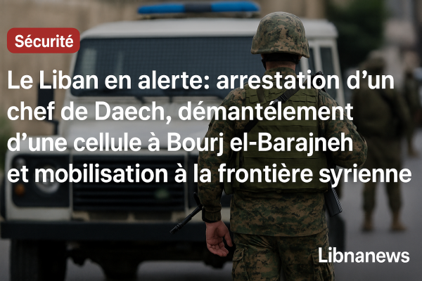 Le Liban en alerte : arrestation d'un chef de Daech, démantèlement d'une cellule à Bourj el-Barajneh et mobilisation à la frontière syrienne