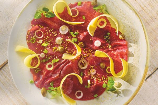 Carpaccio de boeuf et Beaufort à la japonaise