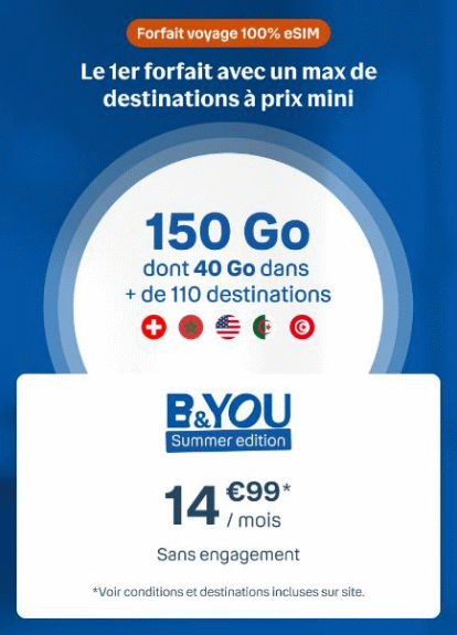 B&YOU invente « Summer Edition » le premier forfait 100% eSIM