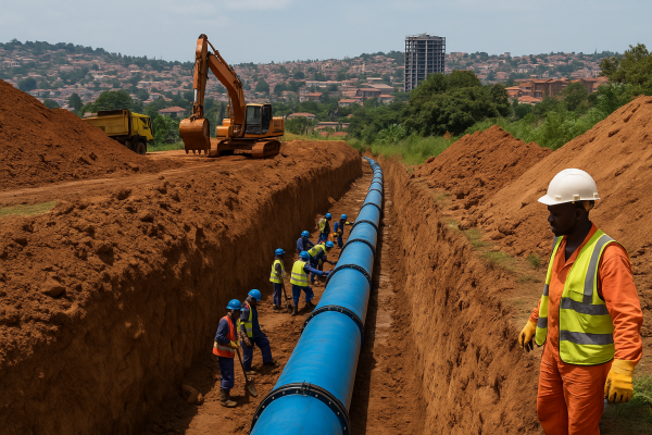 La France finance un chantier colossal pour apporter l'eau à 1,8 million d'habitants de Kampala