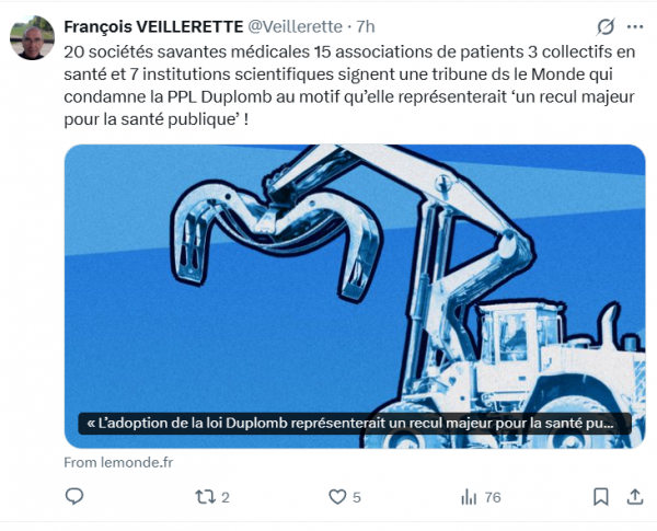Proposition de loi Duplomb-Ménonville : le recul effarant de la science et de la rationalité chez des associations et sociétés savantes médicales