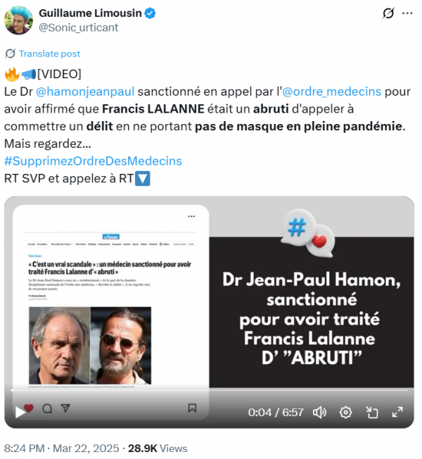 Les complotistes et l'Ordre des Médecins