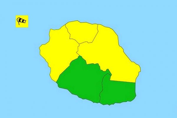 La Réunion : vigilance jaune, vents forts, sur l'Ouest, le Nord et l'Est