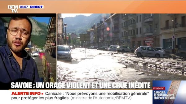 Inondations en Savoie: la boue recouvre la commune de Modane, les habitants constatent les dégâts