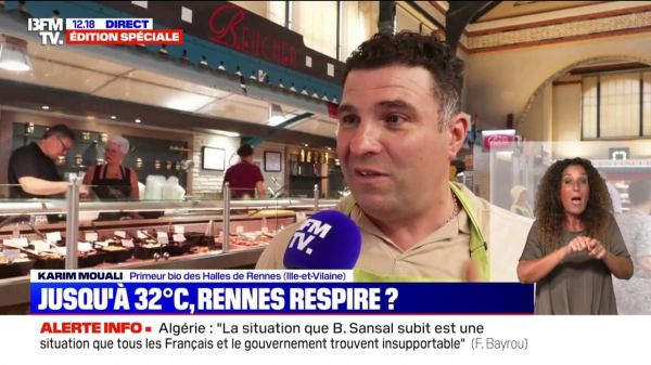 Canicule: "On réduit la marchandise au strict minimum", explique Karim Mouali, primeur bio à Rennes