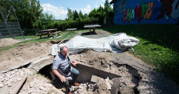 Photos. Epinal : 80 ans plus tard, un abri anti-aérien refait surface à proximité de l'école de Champbeauvert