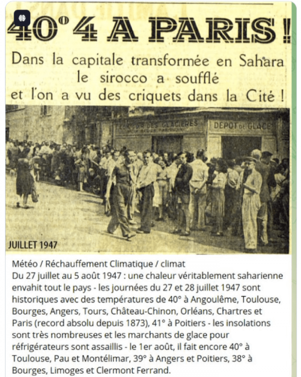 1911,1947,1976 les canicules oubliées, 2025 battra tous les records de délires climatiques (Pgibertie.com)