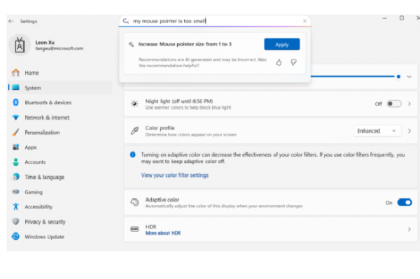 Avec le SLM Mu, Microsoft automatise les réglages de Windows 11