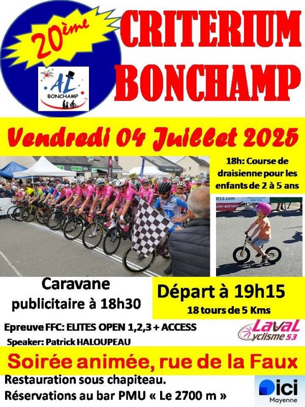 Critérium de Bonchamp : Les engagés