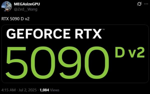 RTX 5090 D v2, le vrai nom de la carte ?