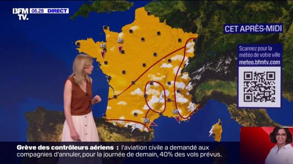 Des nuages du Sud-Ouest au Nord-Est ce jeudi avant des orages sur les reliefs, les températures baissent