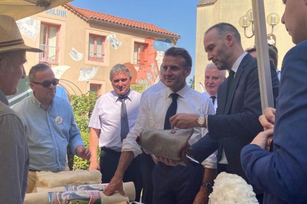 "Pas d'implantation du loup là où il y a du pastoralisme", annonce Emmanuel Macron en visite dans l'Aveyron