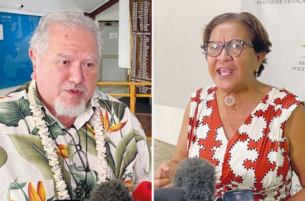 Passe d'armes entre Moetai Brotherson et Lana Tetuanui sur la grève de la Fraap