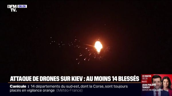 Au moins 14 personnes blessées après une attaque de drones russes sur Kiev