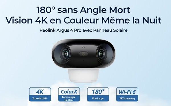 Sécurisez votre maison avec le Pack Reolink Argus 4 Pro : Promotion à 142,49€ (Argus 4 Pro + panneau solaire)