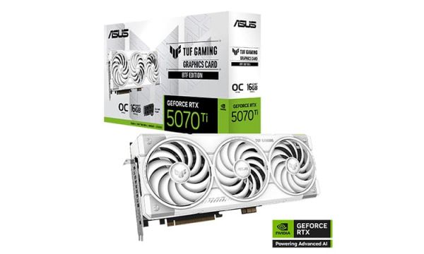 Une ASUS RTX 5070 Ti TUF White BTF lancée sur le marché