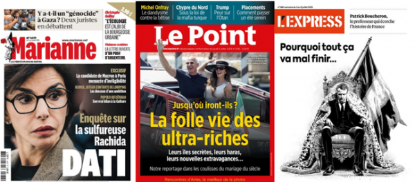 L'Express voit Macron en capitaine abandonné, Paris-Match Attal en boussole dénordisée, Le Point Marine Le Pen se la jouer Trump; Le Figaro donne des angoisses au Nouvel Obs, le bac aux [...]