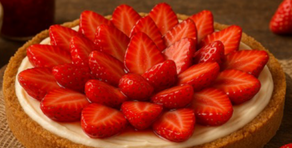 Tarte aux fraises express sans cuisson   Prête en 15 minutes – sans four – ultra fraîche