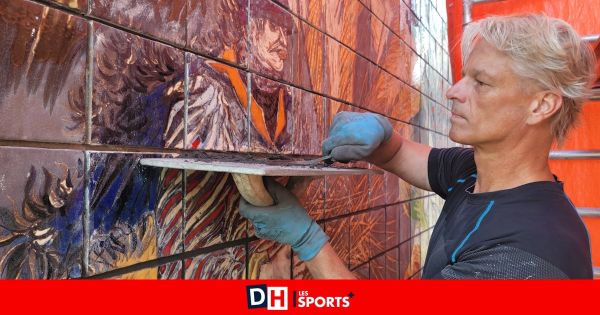 La fresque d'Edmond Dubrunfaut à la piscine de Kain comprenant quelque 2 300 pièces a été démontée, nettoyée et remontée sans casse