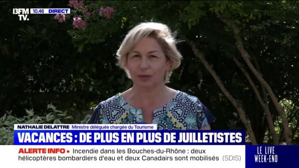"Nous absorbons et gérons les flux" dans les trains , assure Nathalie Delattre, ministre déléguée chargée du Tourisme