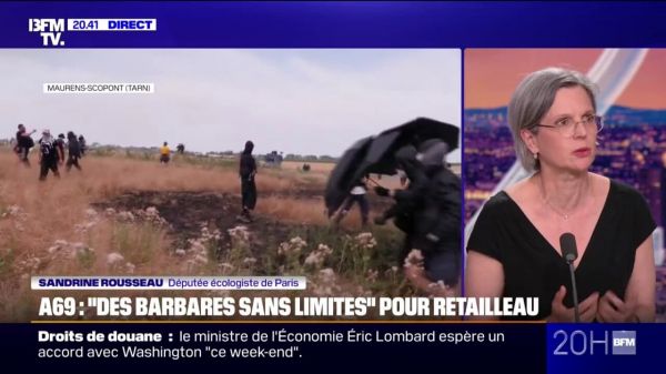A69: "Je condamne toute violence mais je ne condamnerai pas les personnes qui commencent la désobéissance civile", assure Sandrine Rousseau