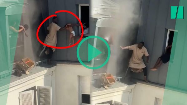 Les images du sauvetage héroïque de six personnes par  Fousseynou Cissé dans un incendie dans le nord de Paris