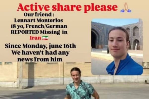 Un jeune Français fait otage en Iran ? Cette crainte après la disparition de Lennart Monterlos