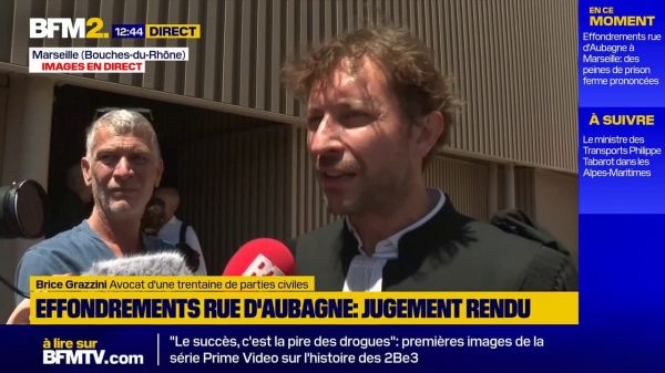 Rue d'Aubagne: Brice Grazzini, avocat d'une trentaine de parties civiles, se dit "relativement satisfait" du jugement