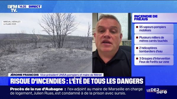 Incendies: "On parle de changement climatique, pour nous c'est quelque chose de flagrant", déplore le vice-président UNSA-pompiers