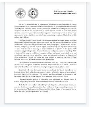 #USA : Aucune preuve n'a été établie montrant qu' #Epstein possédait une 'liste de clients' ou opérait un système de chantage !