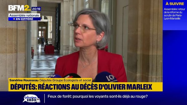 "L'annonce de sa mort est un choc terrible", déplore Sandrine Rousseau après la mort d'Olivier Marleix, député LR