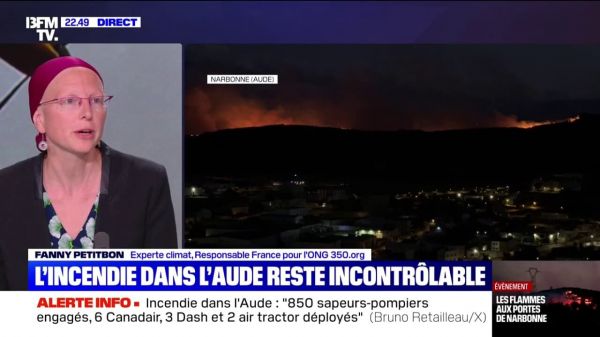 Incendie dans l'Aude: "C'est l'illustration la plus frappante du changement climatique et de ses impacts", déclare Fanny Petitbon, experte climat