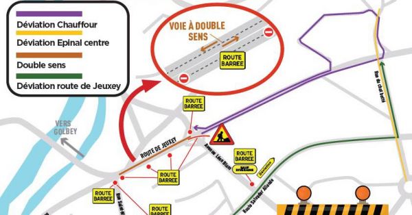 Infographie. Épinal : routes barrées, déviations... ce qu'il faut savoir sur le chantier de la route de Jeuxey