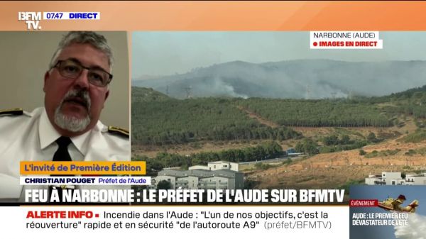 Feu à Narbonne: "À cette heure, il n'y a pas de maisons menacées", affirme le préfet de l'Aude