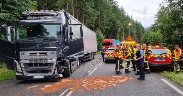 Vallée de Thann. Urbès : un mort dans une collision entre une voiture et un poids lourd sur la D1066
