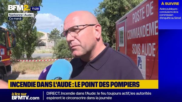 Incendie dans l'Aude: les pompiers pointent "des conditions météo exceptionnelles"