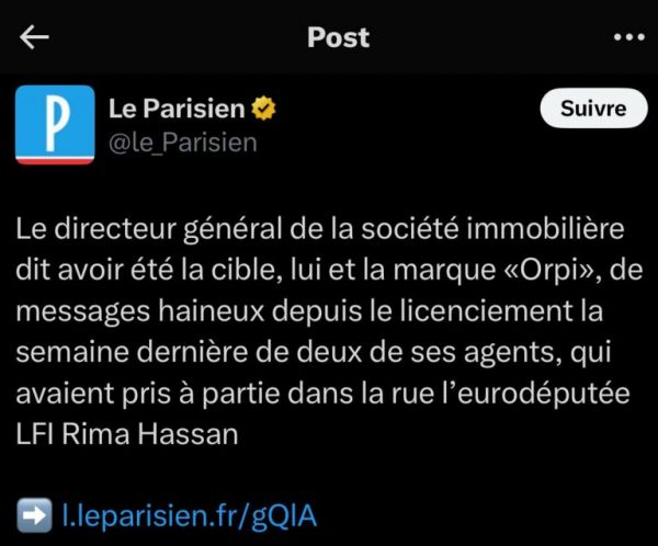 Le directeur d’ORPI confirme que c'est bien les soutiens du régime colonial israélien qui le menacent
